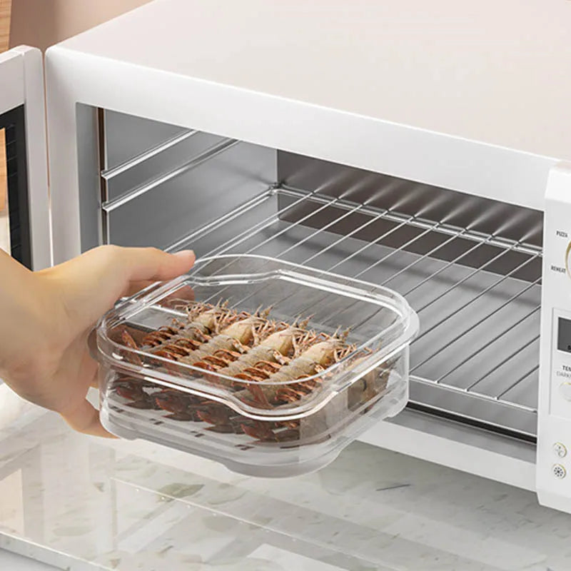 Food Fresh Box with Lid Refrigerator Storage Box Meat Vegetable Sealed Container Ginger Garlic Sub-Packed Boxes Kitchen Supplies