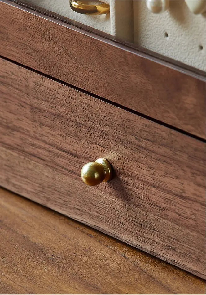 Walnut jewelry storage box High appearance level delicate earrings Stud necklace jewelry multi-layer jewelry box Solid wood