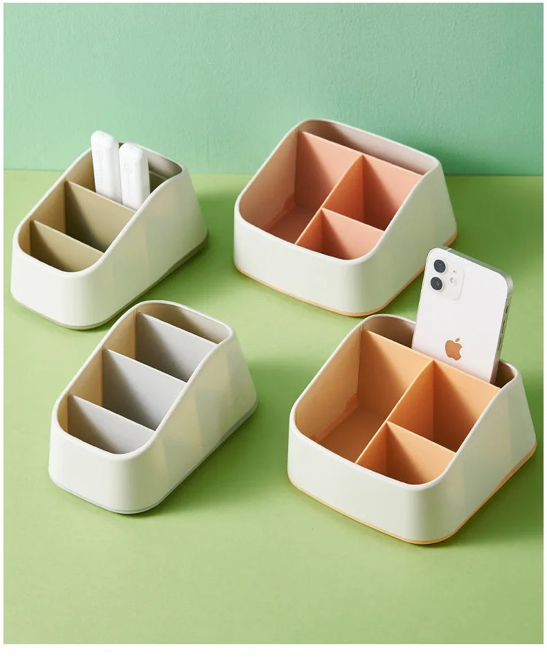 Desktop storage box, key, remote control, grid storage, desk stationery, sundries, cosmetics, desk sorting box