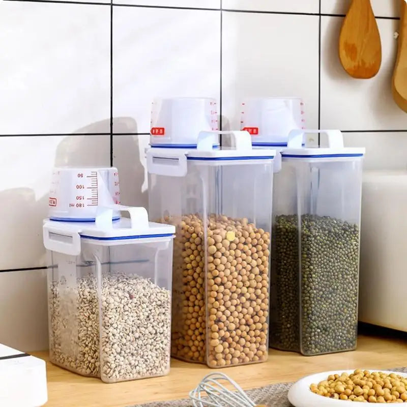 1/3/5PCS Moisture-Proof Grain Storage Jar Sealed Rice Bucket Pet Food Container Set Kitchen Storage Box For Dry Goods