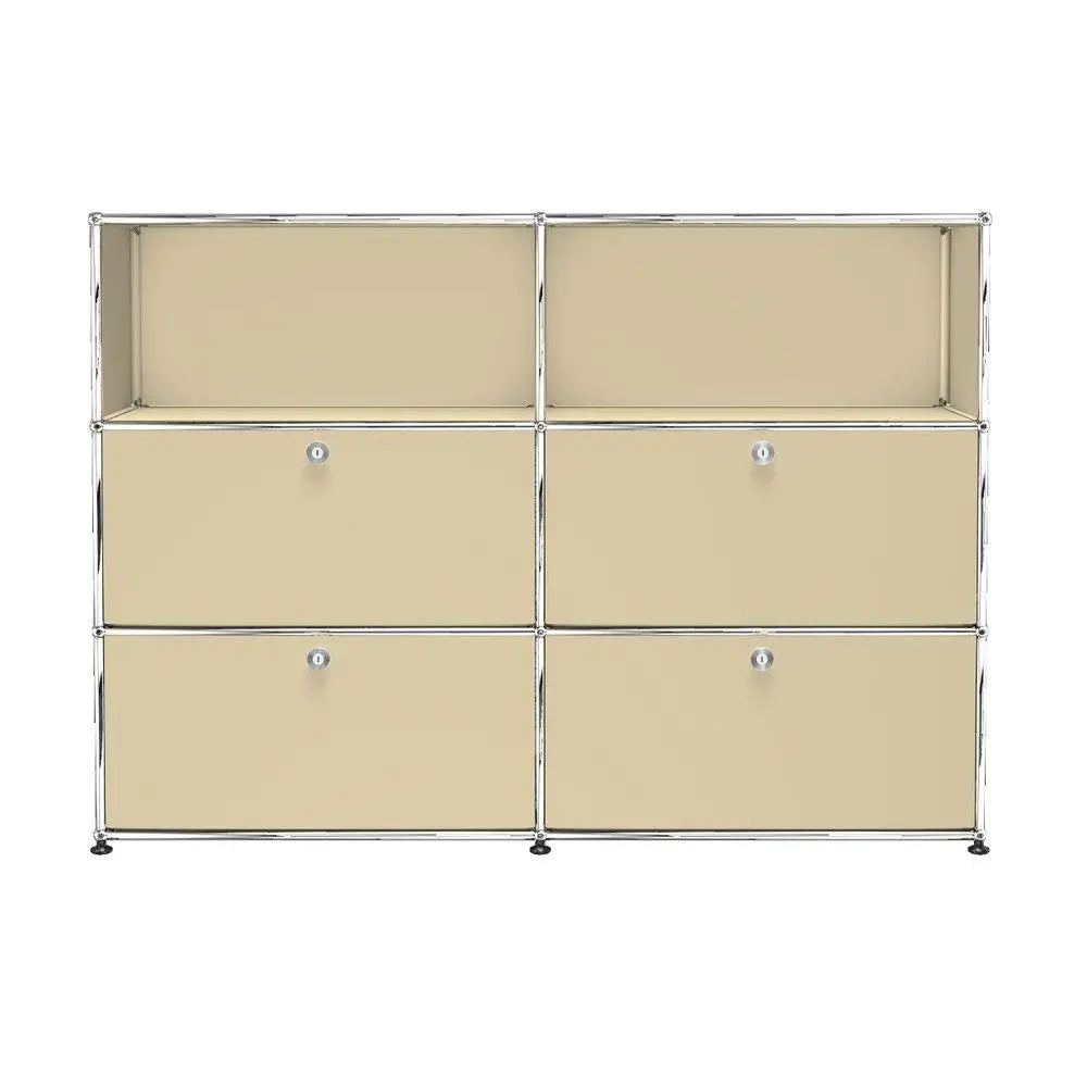 Modern Classical Large Capacity Stainless Steel Storage Cabinet 2 Drawers Shelves 5-Year Warranty for Home Apartment Living Room