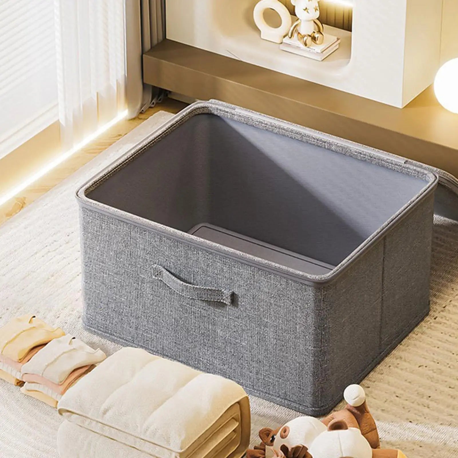Large Storage Box with Lock Stackable Storage Container Secure with Handle Locking Organizing Bin Washable Shelf Baskets for