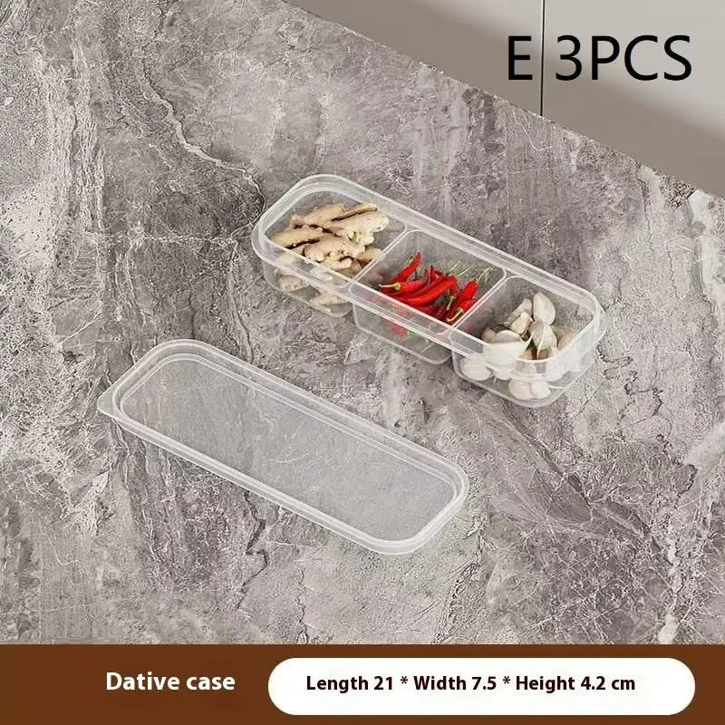 1/3PCS 2/3/6 Grids Refrigerator Storage Boxes With Holes Scallions Meat Fresh Box Food Container Cold Storage Crisper Sealed