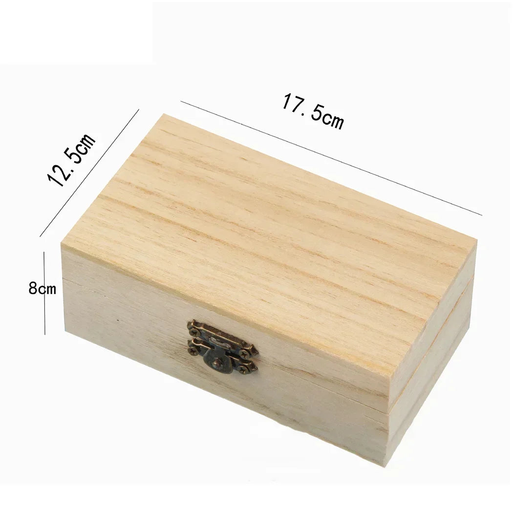 Plain Wooden Square Hinged Storage Boxes Craft Gift Box For Jewelry Case Box Home Sundries Storage Container Christmas Candy Box