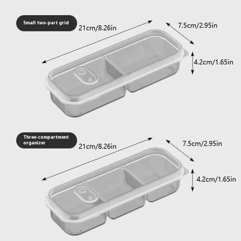 1/3PCS 2/3/6 Grids Refrigerator Storage Boxes With Holes Scallions Meat Fresh Box Food Container Cold Storage Crisper Sealed