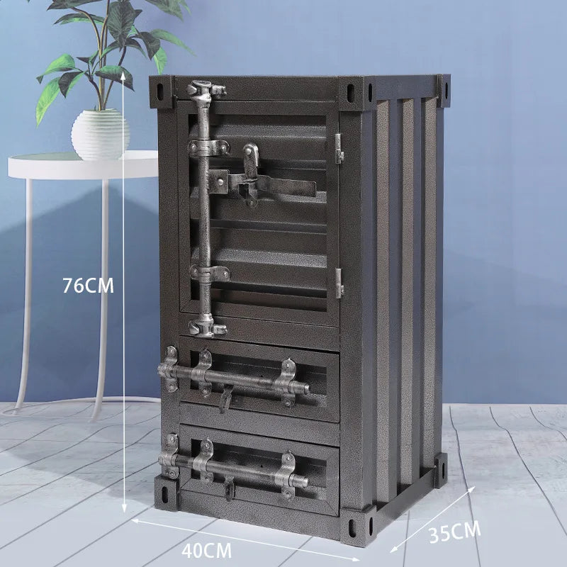 Iron Storage Boxes Vintage Creative Drawer Storage Cabinet Drawer Type Organizer Box for Living Room Accessory Metal Container