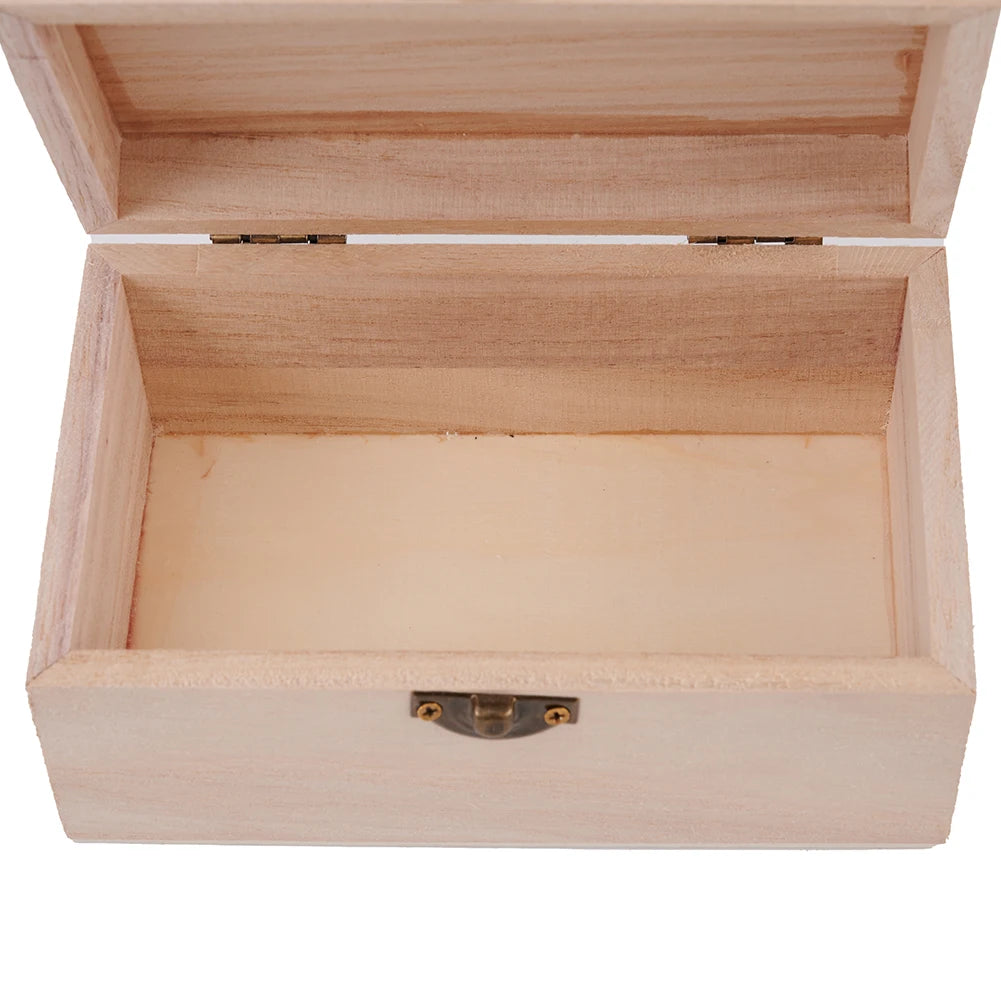 Plain Wooden Square Hinged Storage Boxes Craft Gift Box For Jewelry Case Box Home Sundries Storage Container Christmas Candy Box