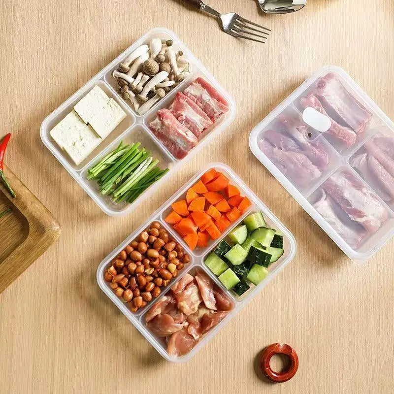 Refrigerator Food Storage Containers, Suitable For Meat And Other Food, Food-grade Airtight Containers, 2/4/6 Compartments.