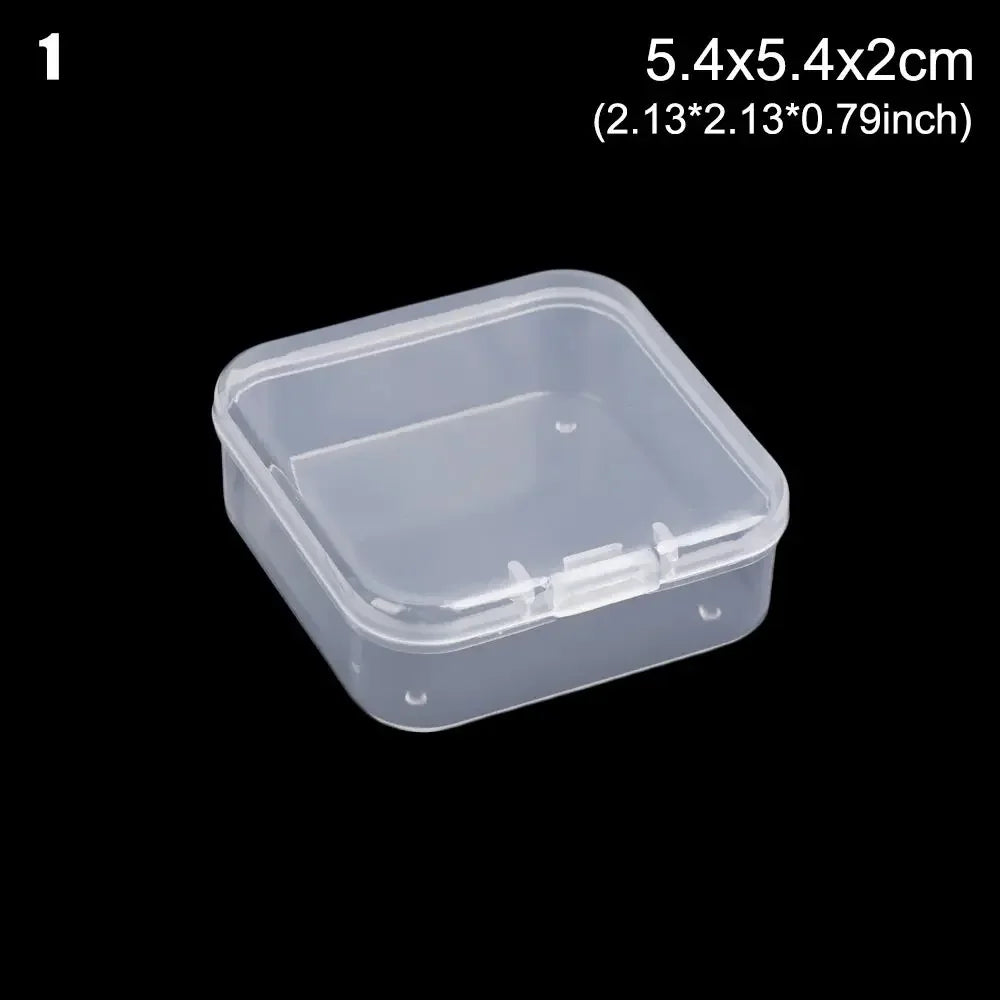 Multi Sizes Transparent Storage Box Square Small Items Case Jewelry Beads Container Fishing Tools Box Sundries Organizer Case