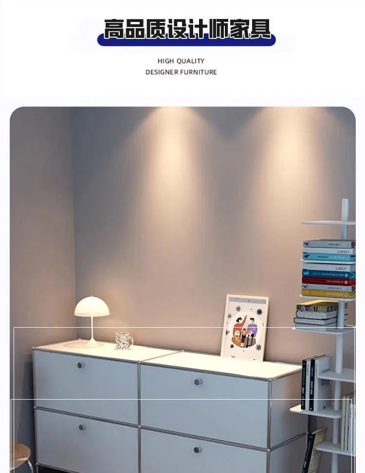 Storage Cabinet Sideboards Cabinet Shelf Module Modular DIY TV Stand Living Room Furniture Stainless Steel Vintage Frame