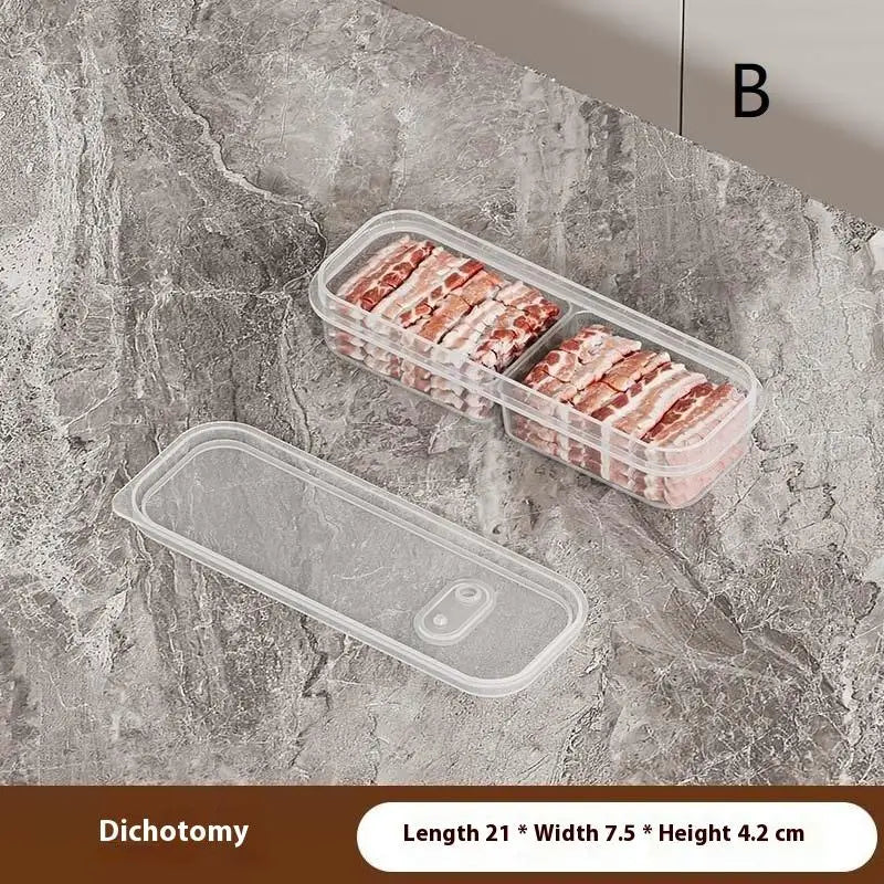 1/3PCS 2/3/6 Grids Refrigerator Storage Boxes With Holes Scallions Meat Fresh Box Food Container Cold Storage Crisper Sealed