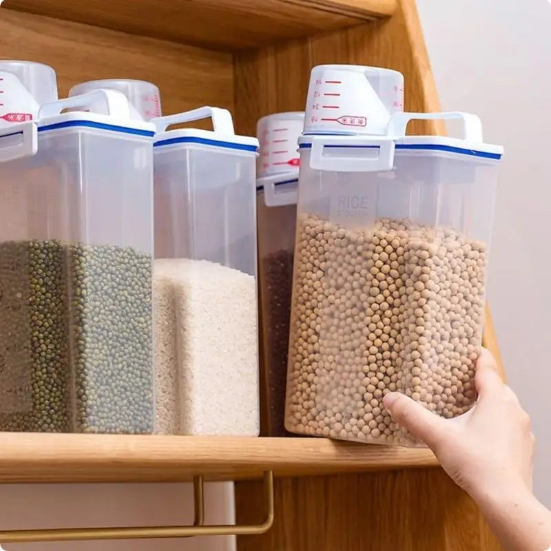 1/3/5PCS Moisture-Proof Grain Storage Jar Sealed Rice Bucket Pet Food Container Set Kitchen Storage Box For Dry Goods