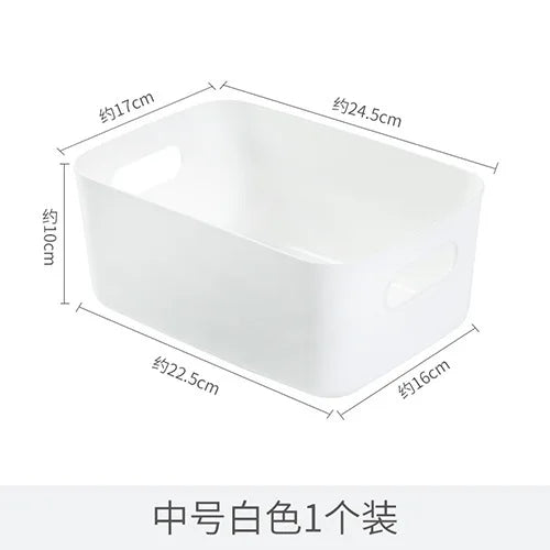 1-piece S-L Dormitory Miscellaneous Storage Box Desktop Cosmetic Storage Box Bathroom Kitchen Bedroom Plastic Storage Basket