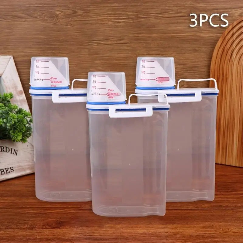 1/3/5PCS Moisture-Proof Grain Storage Jar Sealed Rice Bucket Pet Food Container Set Kitchen Storage Box For Dry Goods