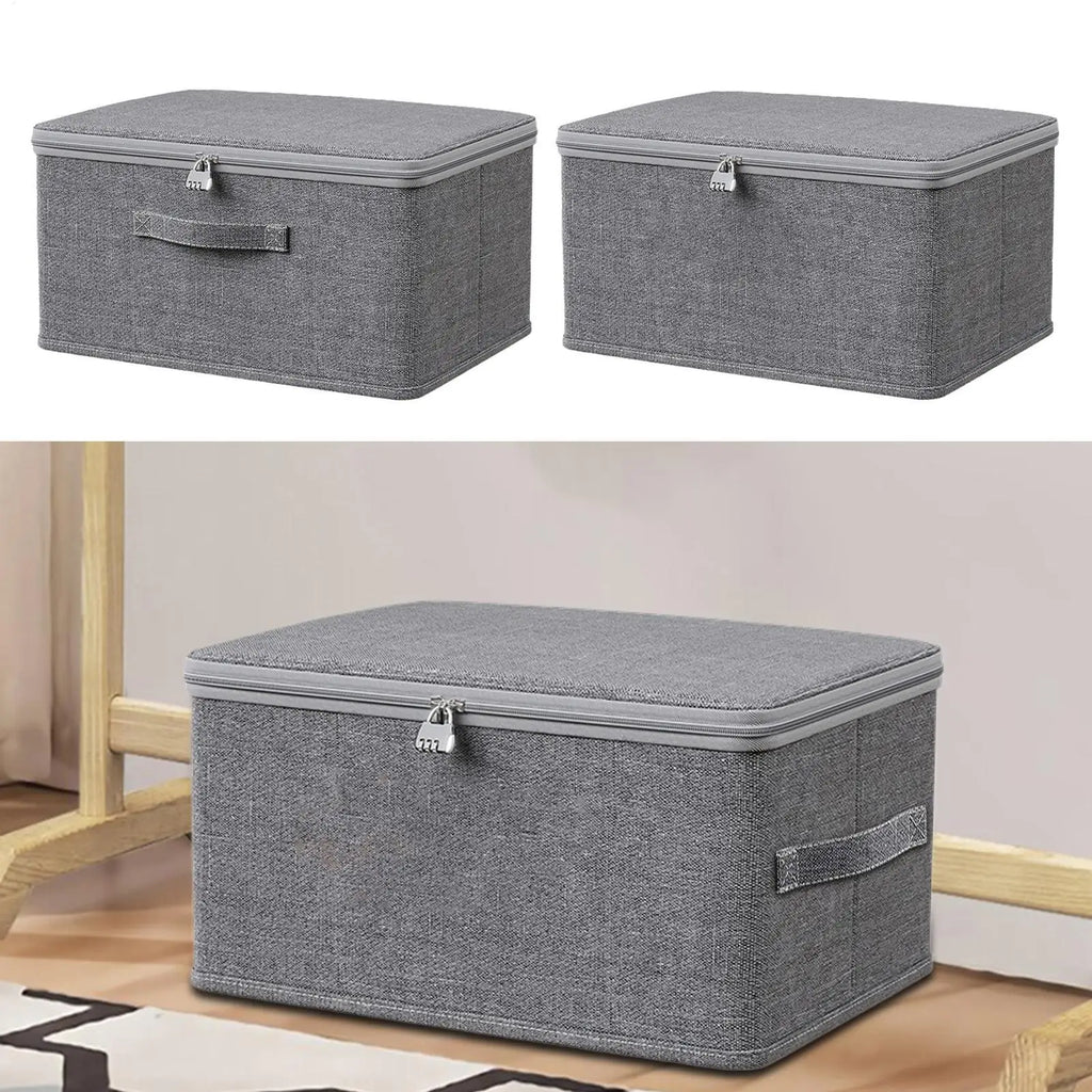 Large Storage Box with Lock Stackable Storage Container Secure with Handle Locking Organizing Bin Washable Shelf Baskets for