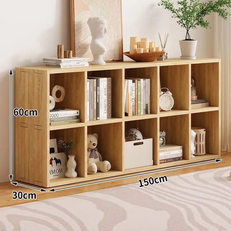 Solid Wood Floor-standing Storage Holders Unpainted Kindergarten Living Room Rack Strong Load-bearing Simple Modern Home Storage