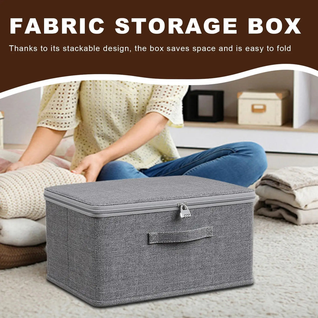 Large Storage Box with Lock Stackable Storage Container Secure with Handle Locking Organizing Bin Washable Shelf Baskets for
