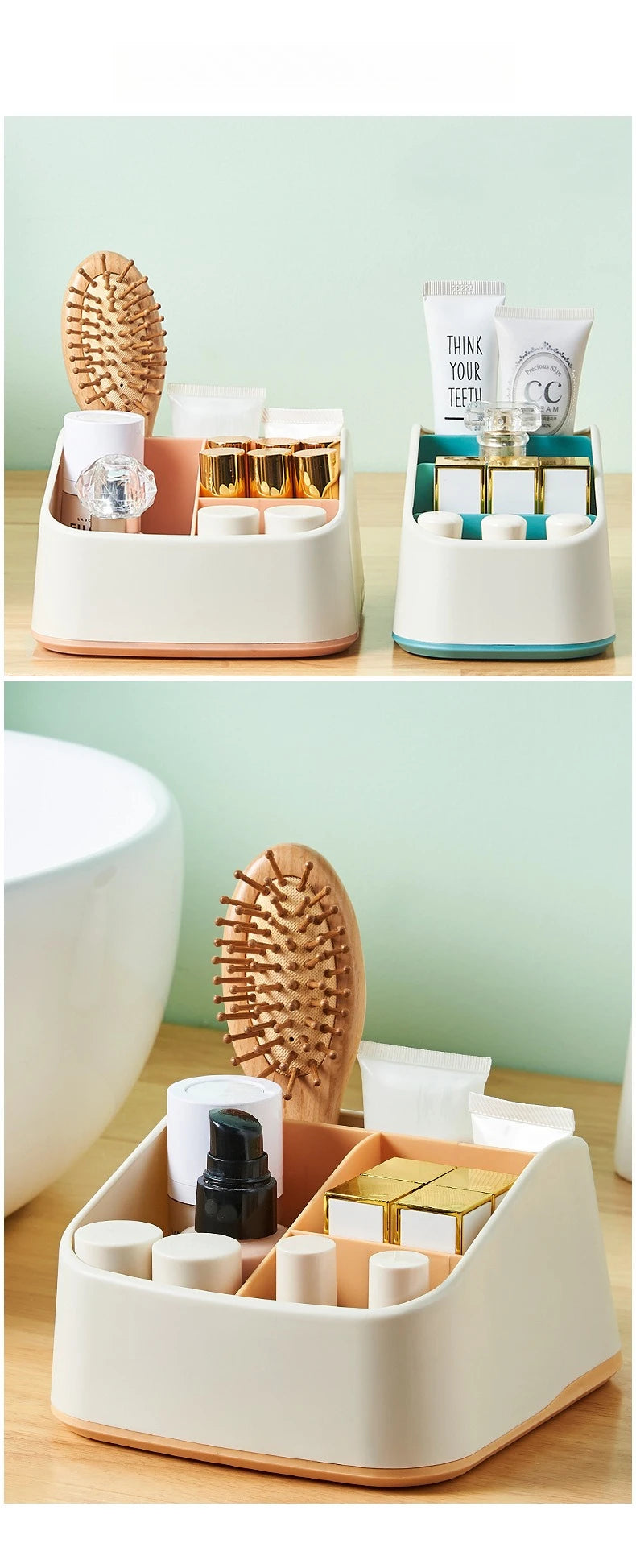 Desktop storage box, key, remote control, grid storage, desk stationery, sundries, cosmetics, desk sorting box